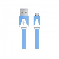 Kabel USB Esperanza Micro USB 2.0 A-B 1,0m płaski niebieski-12911