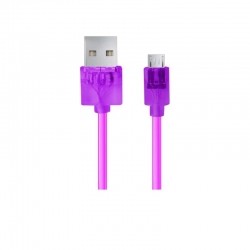 Kabel USB Esperanza Micro USB A-B 1,5m transparentny fioletowy-12913
