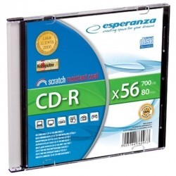 CD-R Esperanza 56x 700MB (Slim 1) Silver-155576