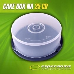 Pudełko Esperanza Cake Box na 25 CD pakowane w kartonie 3133 bezbarwne-191594