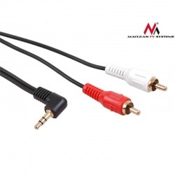 Kabel audio Maclean MCTV-828 kątowy miniJack 3,5mm (M) - 2xRCA (M), 15m, czarny-200798